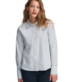 Polo Club Marineblauw gestreept hemd met relaxed fit en Rigby Go-logo navyBlue Outlet