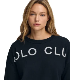 Polo Club Marineblauwe gebreide trui met -logo in contrasterende kleur navyBlue Best