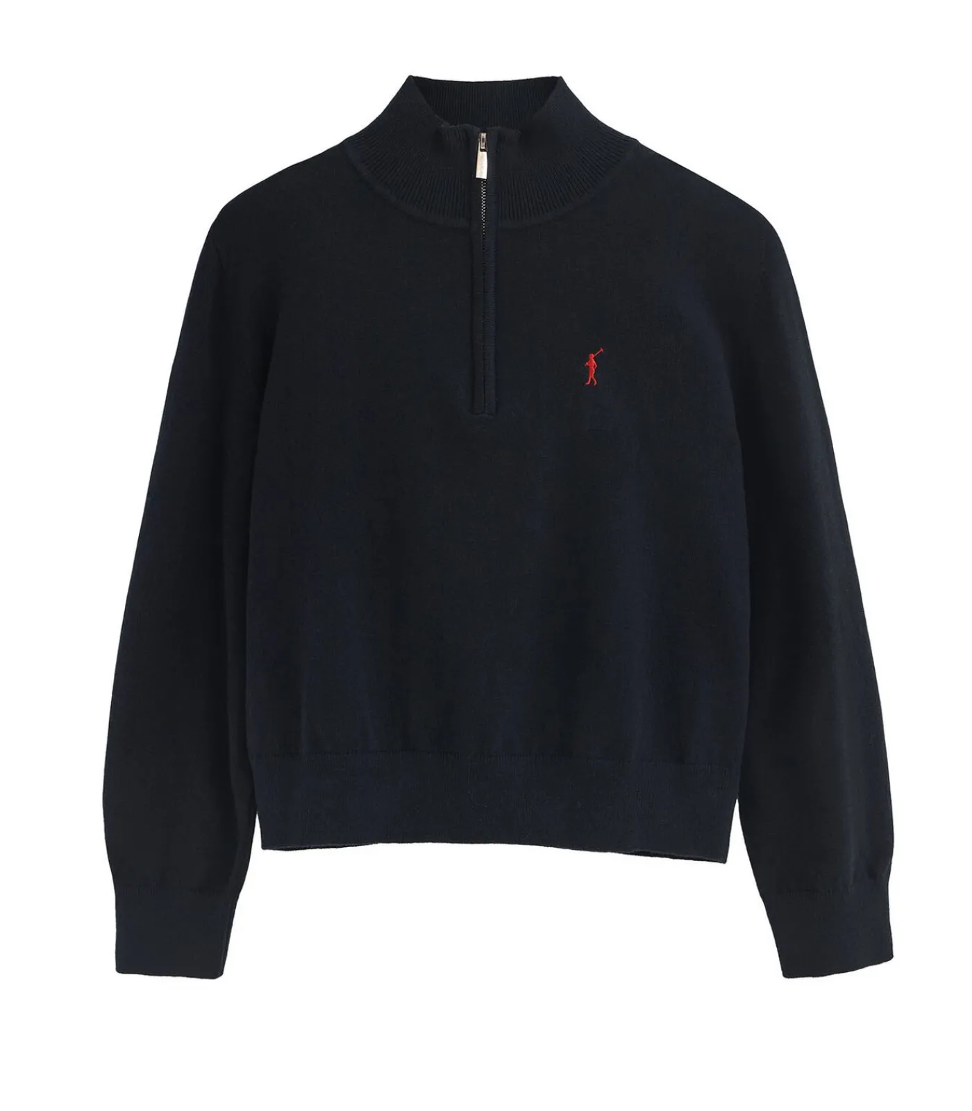 Polo Club Marineblauwe trui van wolmix met halve rits en geborduurd Rigby Go-logo navyBlue Discount