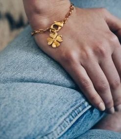 Monsieur Simone Maxi Armband Léon Goud Klavertje gold