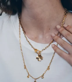 Monsieur Simone Maxi Ketting Léon Goud Klavertje gold New