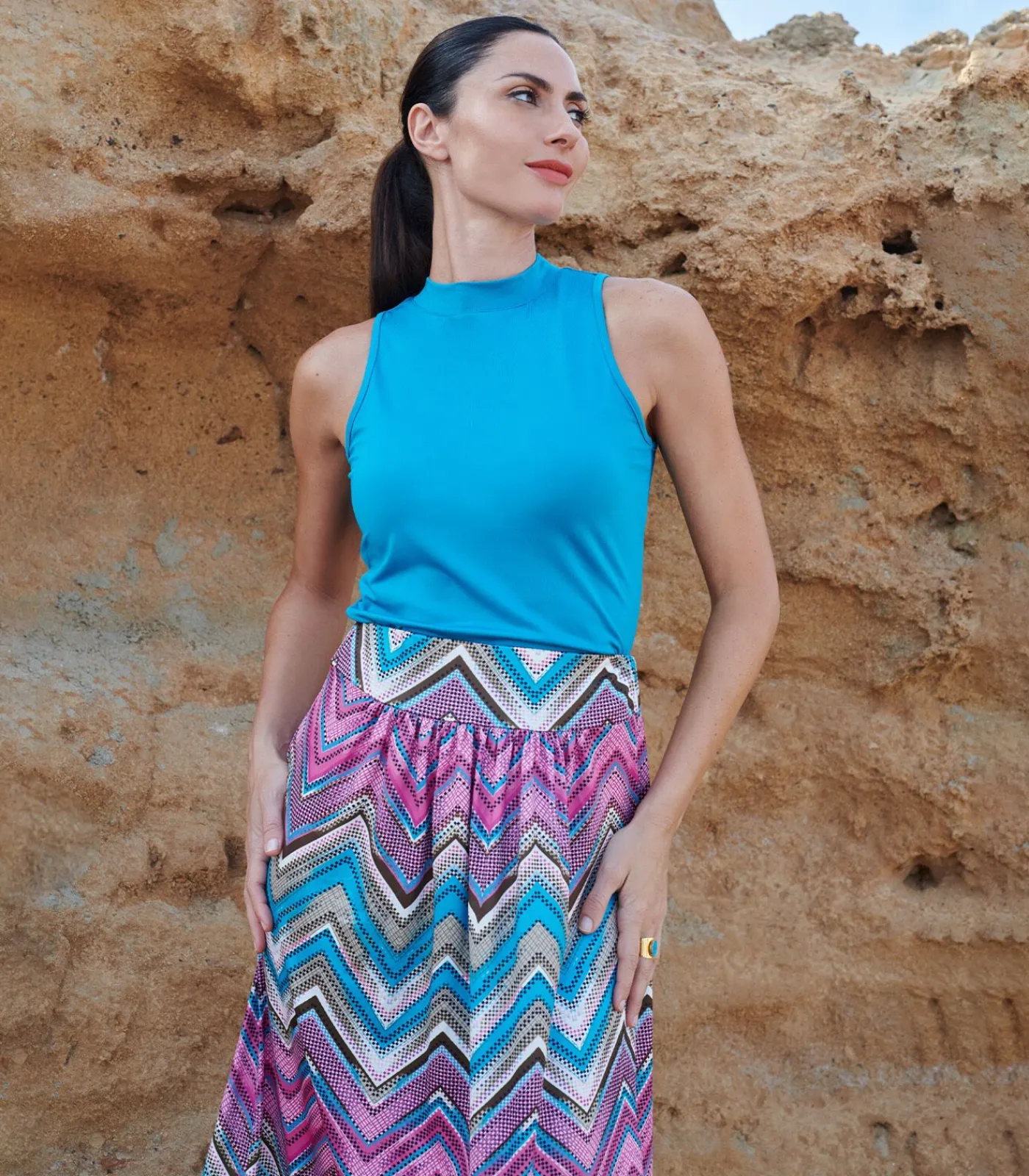 Chic by Lirette Maxi rok Myzithres-Roze pink