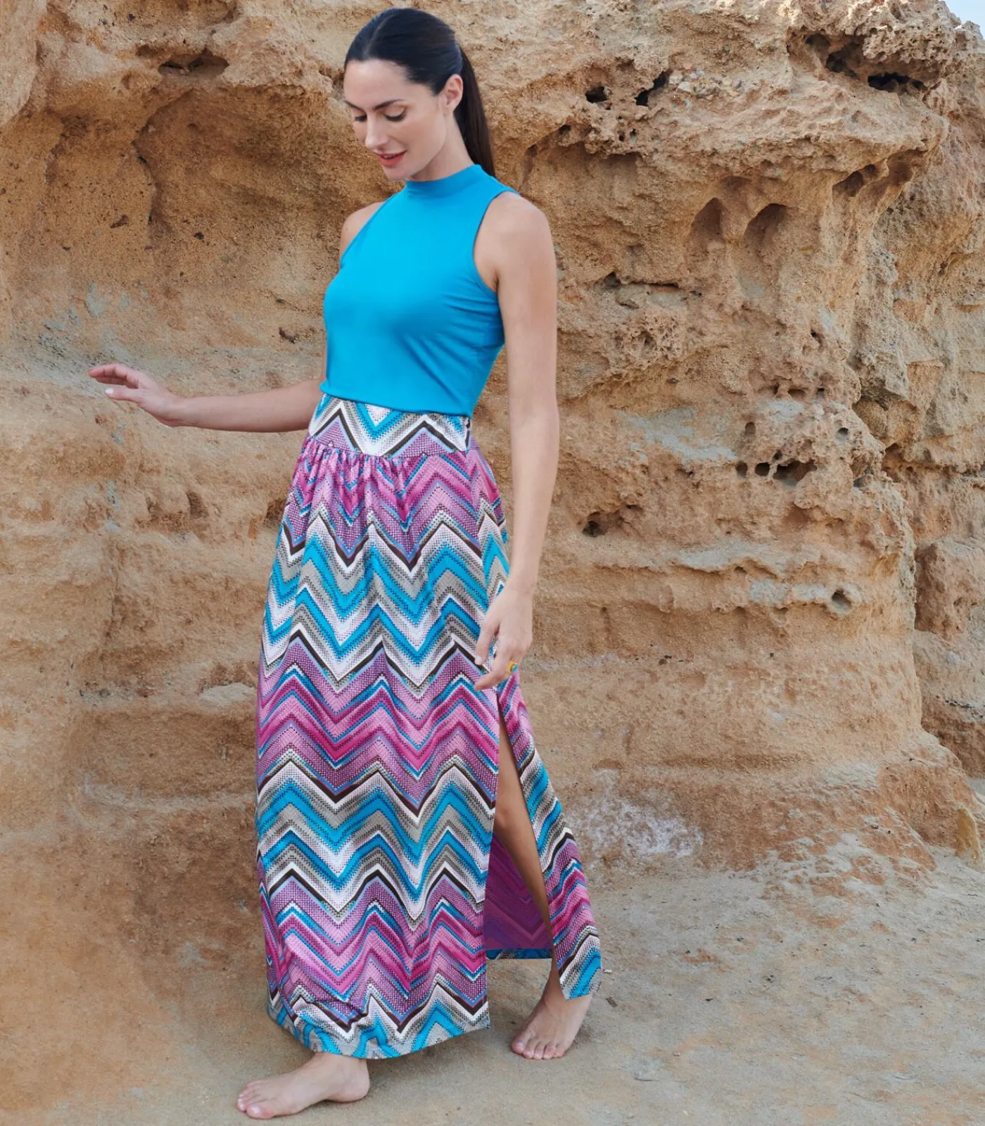 Chic by Lirette Maxi rok Myzithres-Roze pink