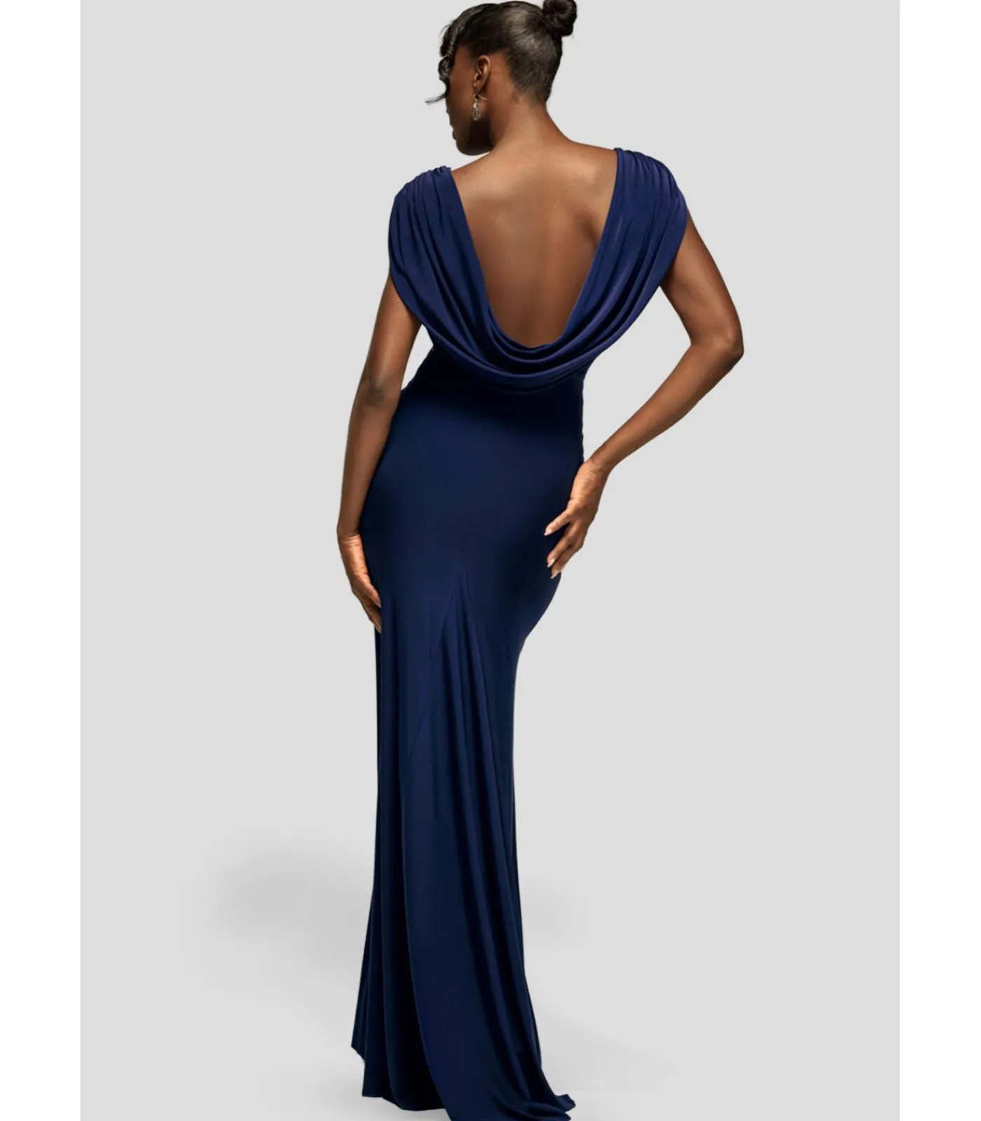 Goddiva Maxi-jurk “Cowl Plunge Draped Mermaid Maxi Dress” darkBlue Online