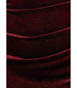 Goddiva Maxi-jurk “Glitter Polka Dot Velvet One Shoulder Maxi Dress” darkRed Hot