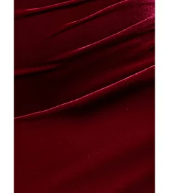 Goddiva Maxi-jurk “Off The Shoulder Deep Plunge Velvet Maxi Dress” red Discount