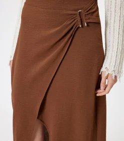 Koton Maxi-lengte Dubbele rij knopen Rok brown Online