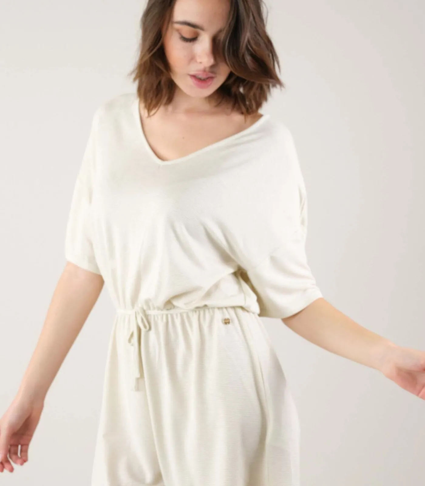 Deeluxe MELIA - Melia jumpsuit met elastische taille white New
