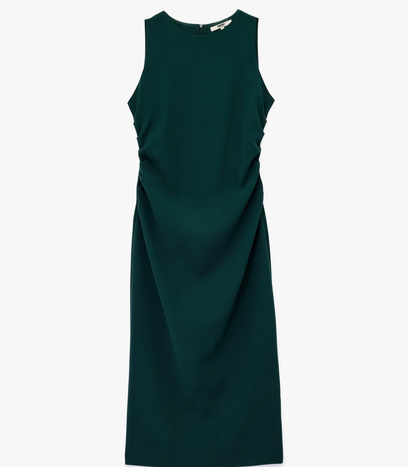 Koton Midi-jurk Drapeerdetails Kreeftstof Mouwloos green Sale