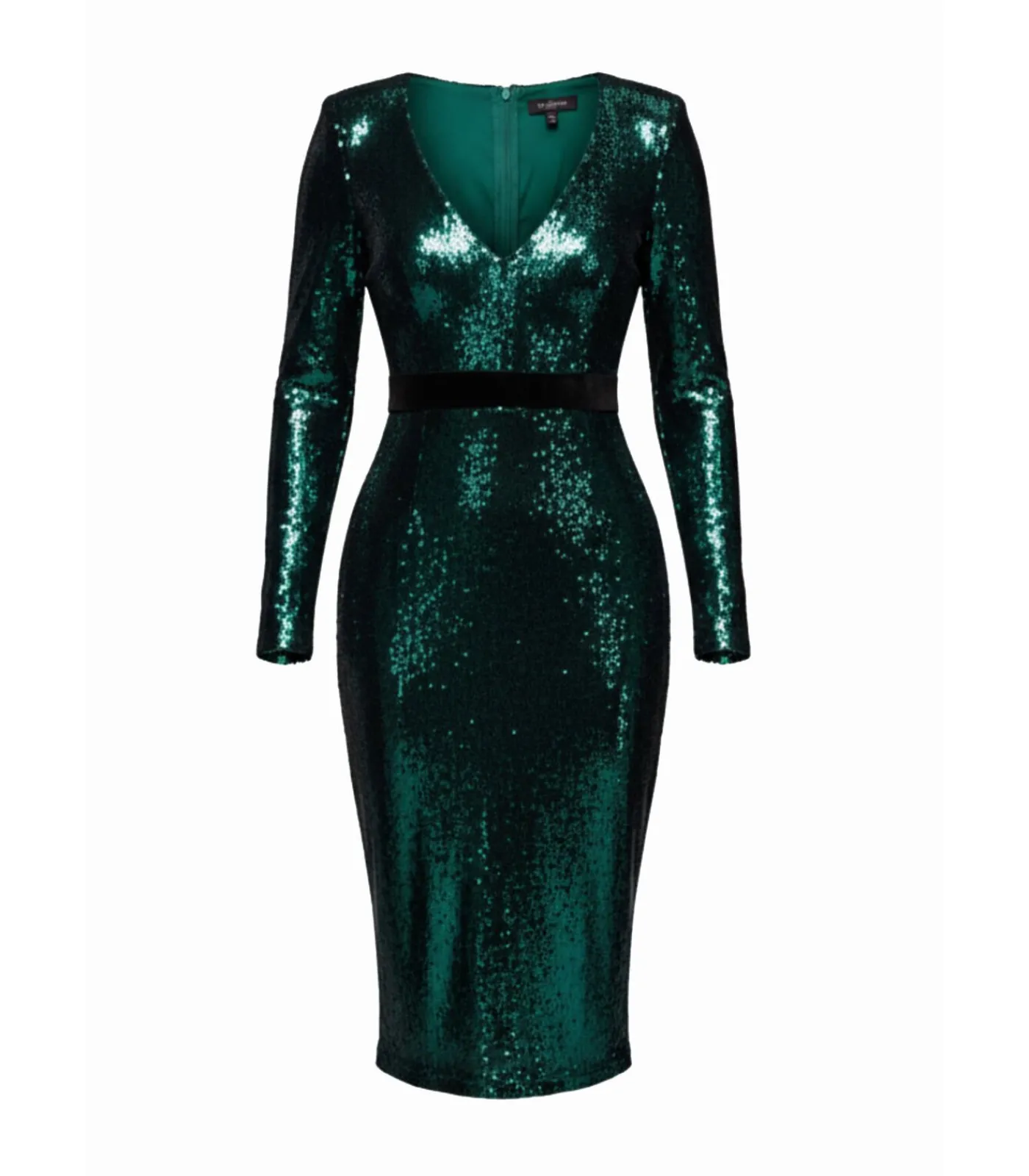 Goddiva Midi-jurk “Liquid Sequin Midi With Corsage” oliveGreen Best