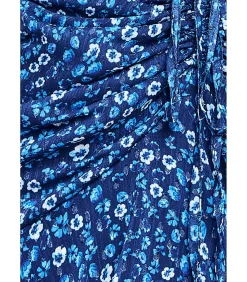 Goddiva Midi-jurk “Printed Wrap High And Low Midaxi Dress” darkBlue Sale