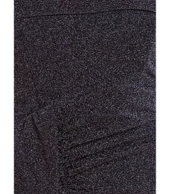 Goddiva Midi-jurk “Sparkling Bardot Midi With Waterfall Ruffle” black Clearance