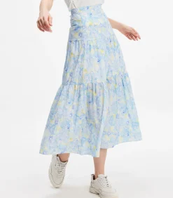 Smart & Joy Midi-rok met gelaagd paneel en bloemenprint lightBlue New