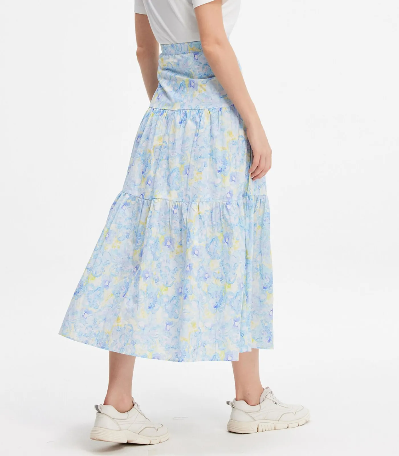 Smart & Joy Midi-rok met gelaagd paneel en bloemenprint lightBlue New