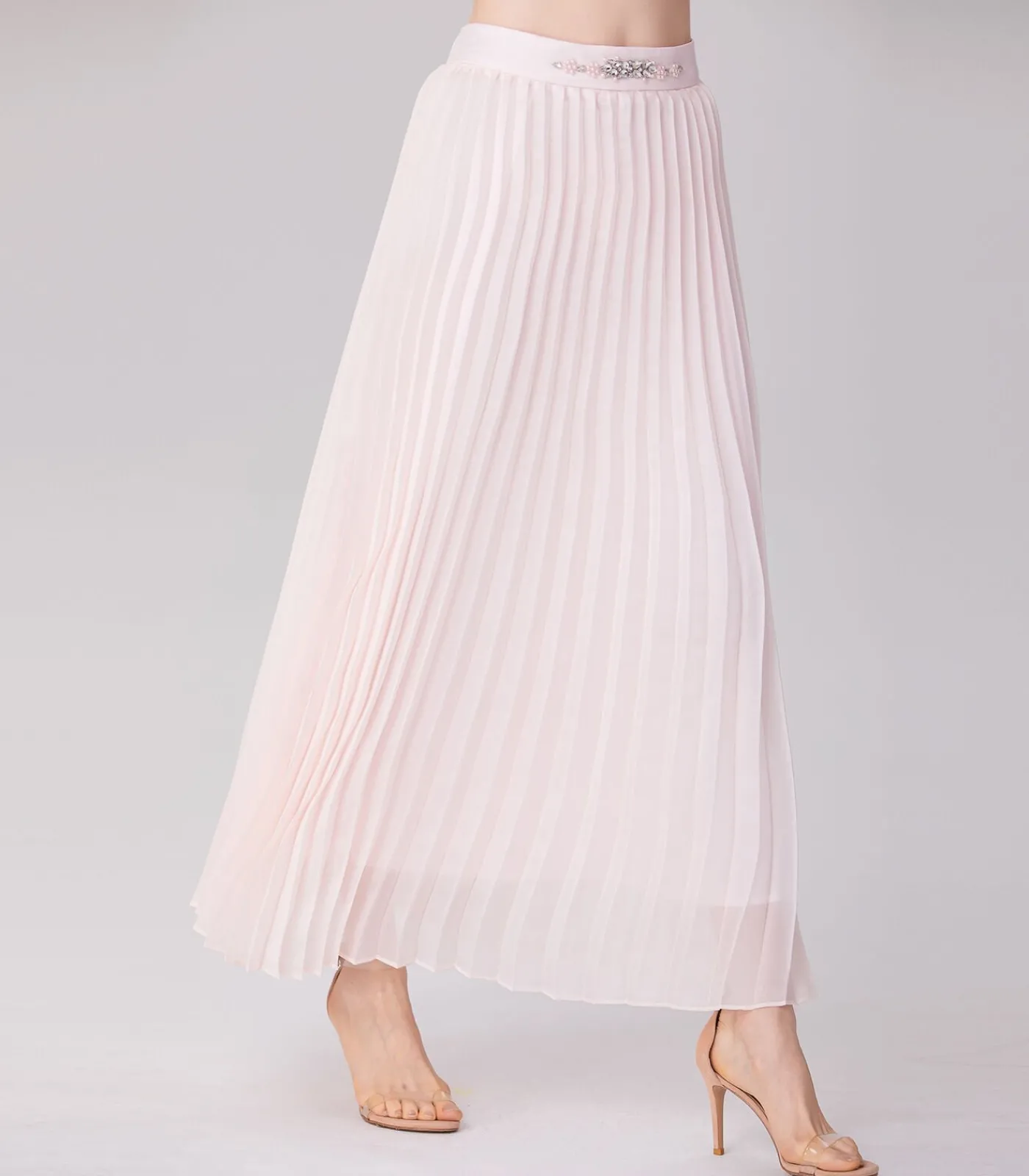 Smart & Joy Midi-rok met organzaplooien pink Hot