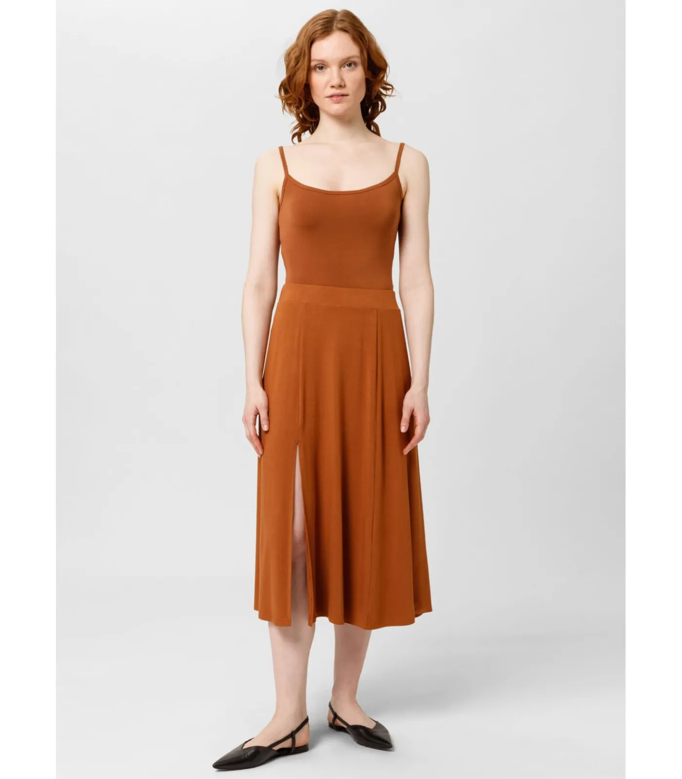 Les Lunes Midi-rok “Sienna” lightBrown Best