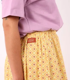 Oxbow Midi-vloeiende en bedrukte rok RAVINA ochreYellow Online