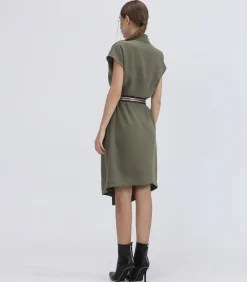 Smart & Joy Mid-length wrap Effet-jurk en toegevoegde riem oliveGreen New