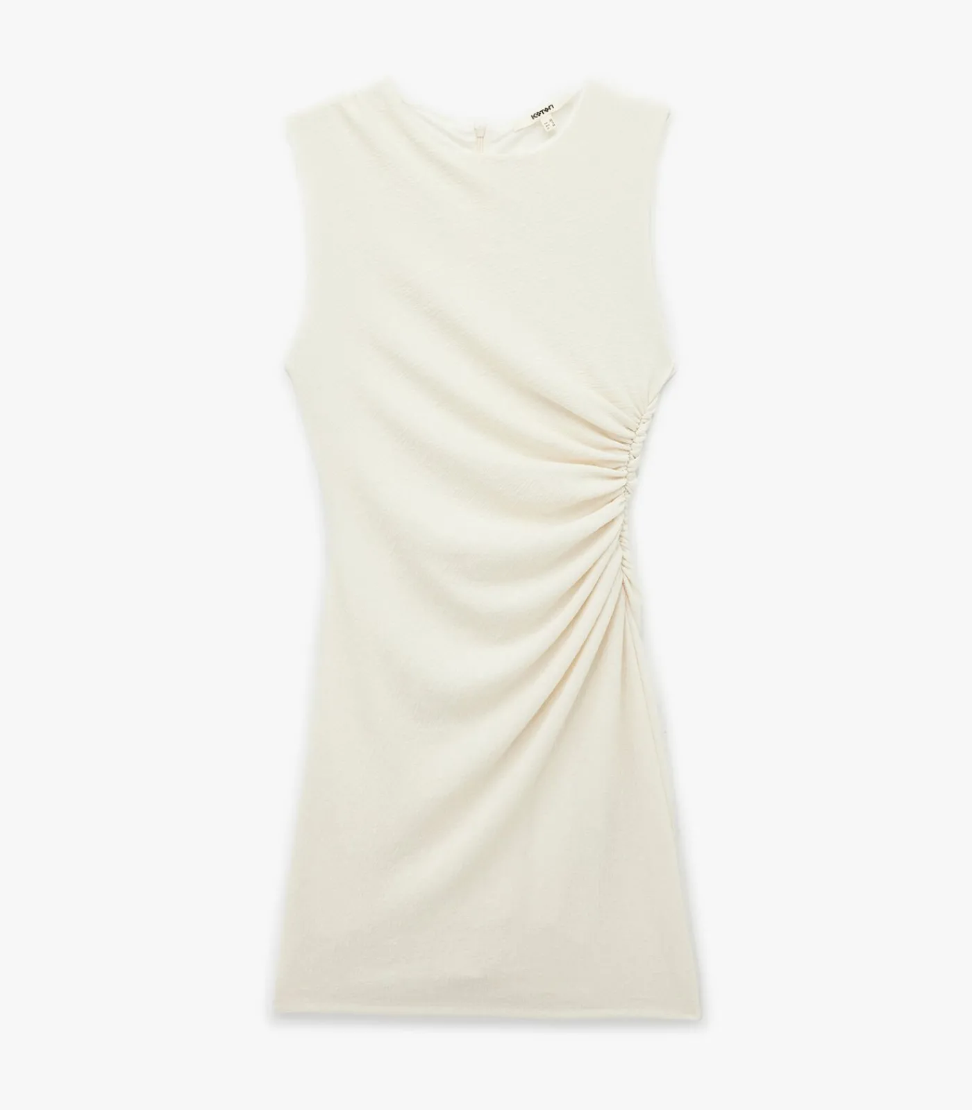Koton Mini-jurk Mouwloos Gedrapeerd Slanke Pasvorm white Sale