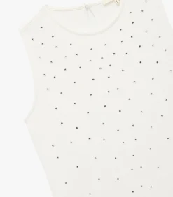 Koton Mini-jurk Mouwloos Strass white Online