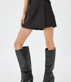 Koton Mini-lengte Normale taille Broekenrots black Clearance