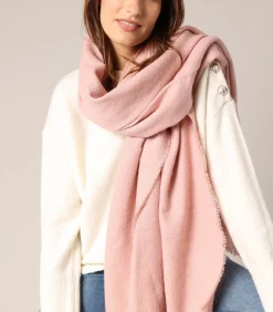 Deeluxe MORGANE - Zachte visgraat sjaal met franje pink Sale