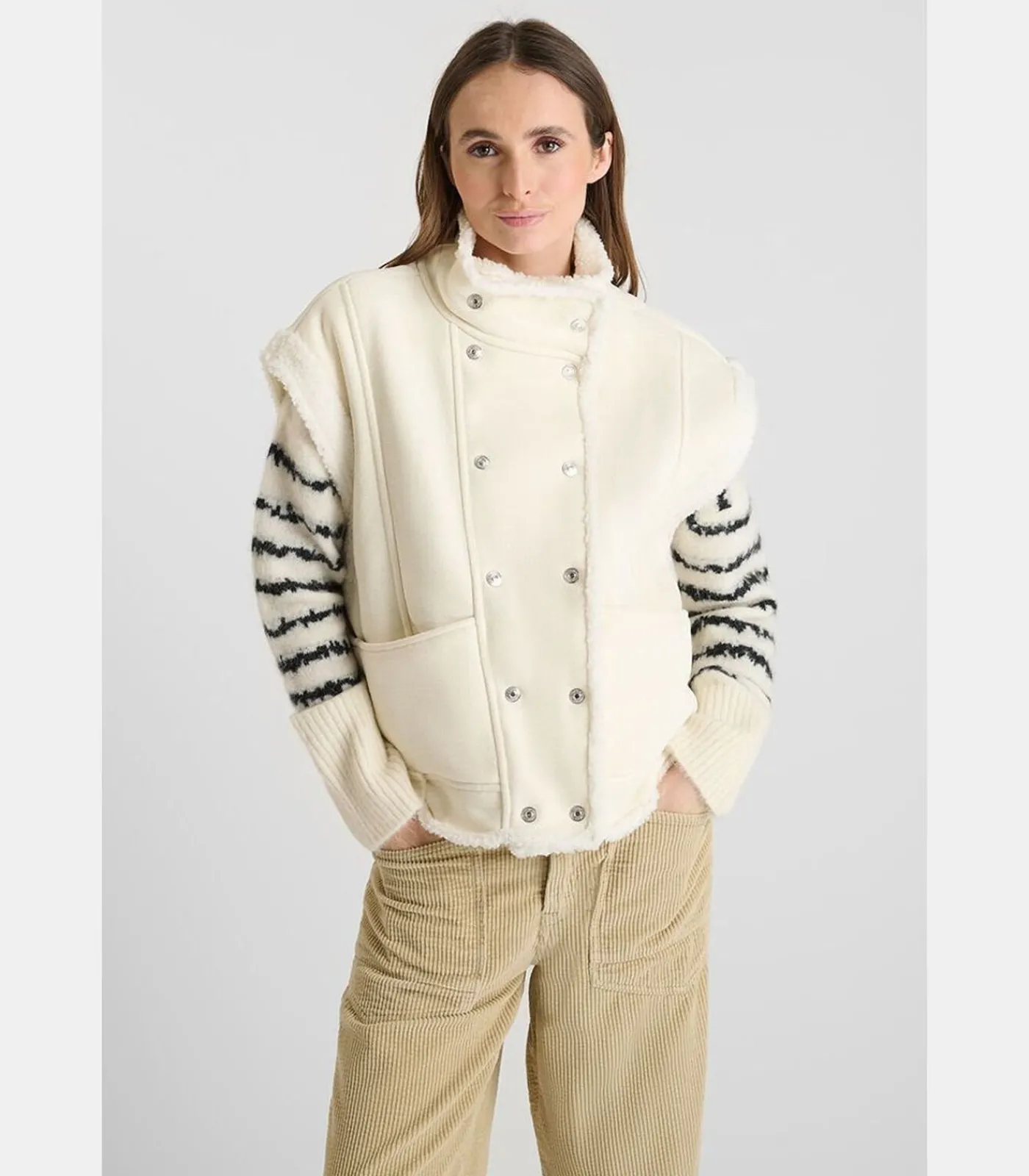 Le Temps des Cerises Mouwloos jack FUJI white Clearance