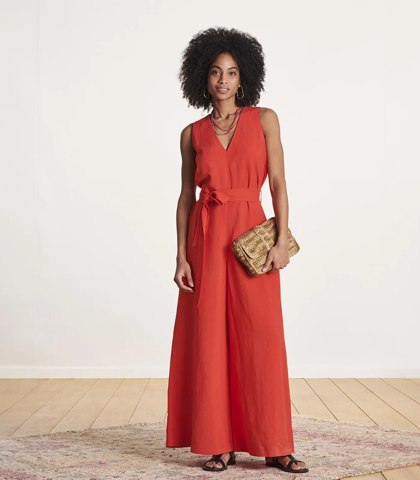 La Fée Maraboutée Mouwloos rood broekpak red Online