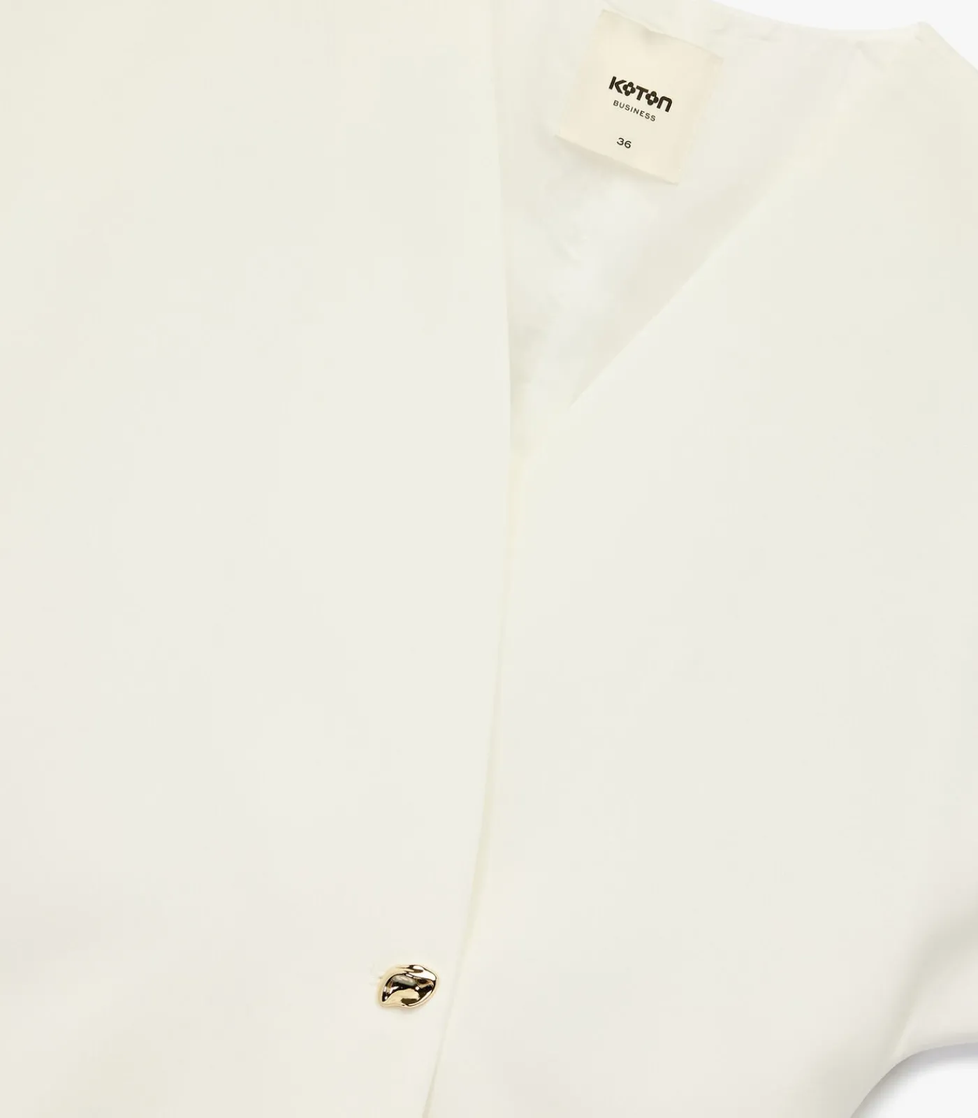 Koton Mouwloze Asymmetrische V-hals Oversized Gilet white Clearance