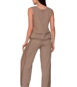 LUNA Mouwloze top Bliss brown Discount