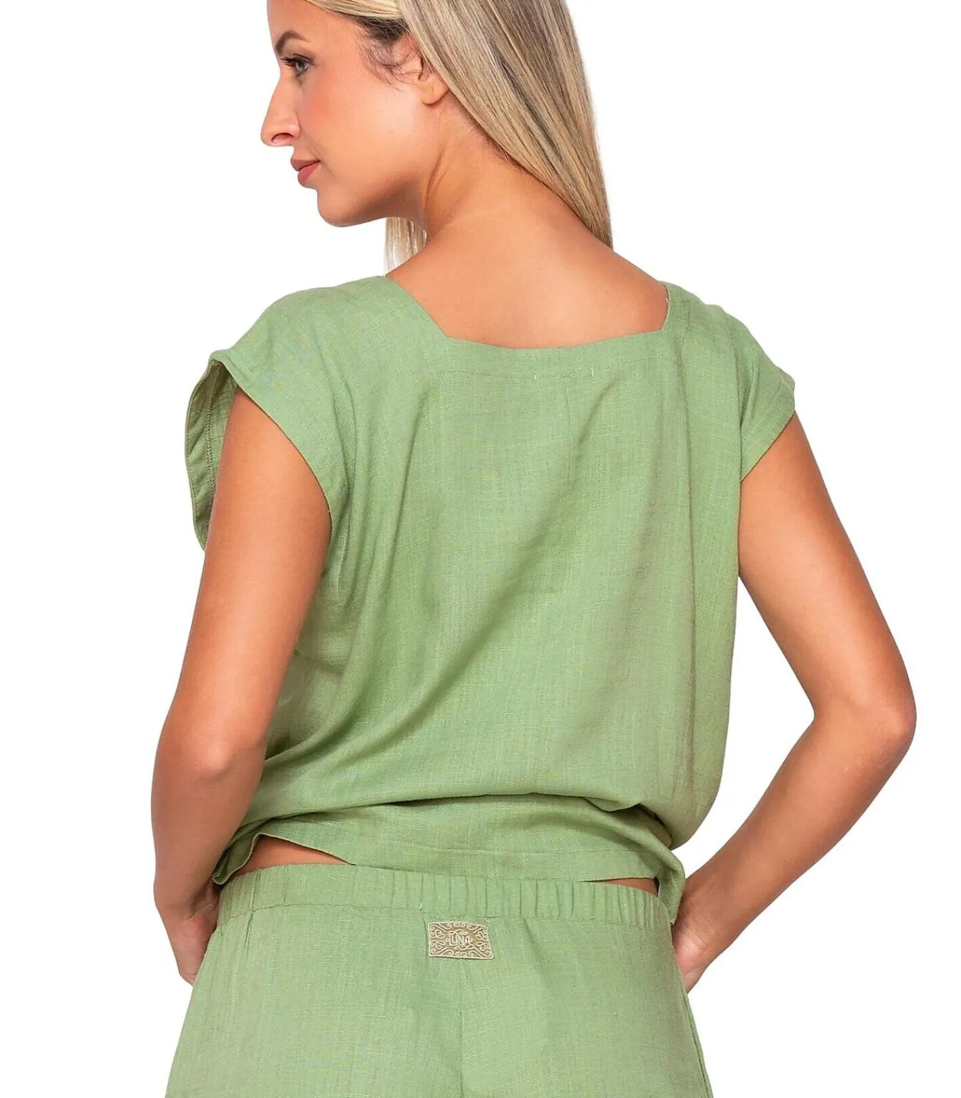 LUNA Mouwloze top SAGE green Online