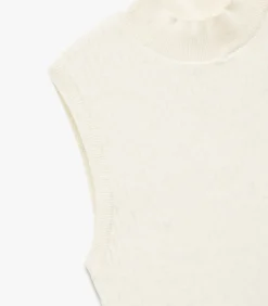Koton Mouwloze Trui Met Schittering En Hoge Kraag white New