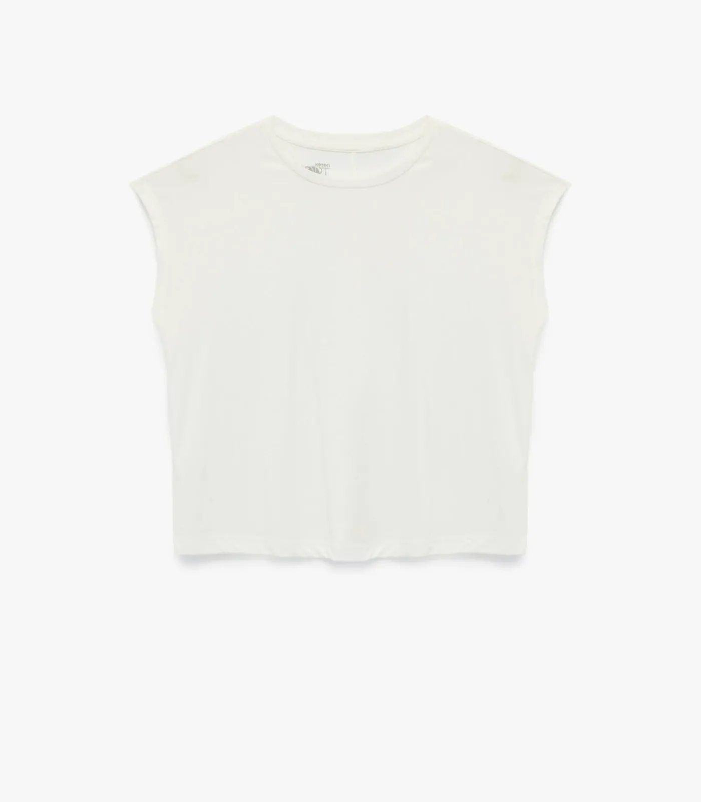 Koton Mouwloze T-shirt Ronde Hals Modal beige New