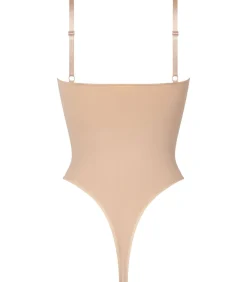 Hunkemöller Naadloze corrigerend hoog uitgesneden body beige Sale