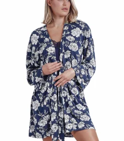 ADMAS Navy Flowers negligé blue Sale