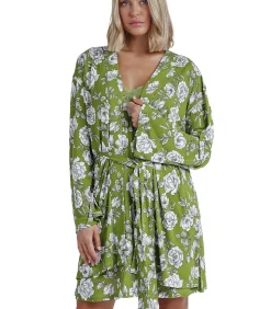 ADMAS Navy Flowers negligé green Clearance