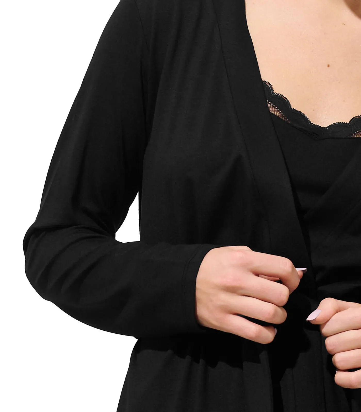 LISCA Negligé met lange mouwen Evelyn black Hot