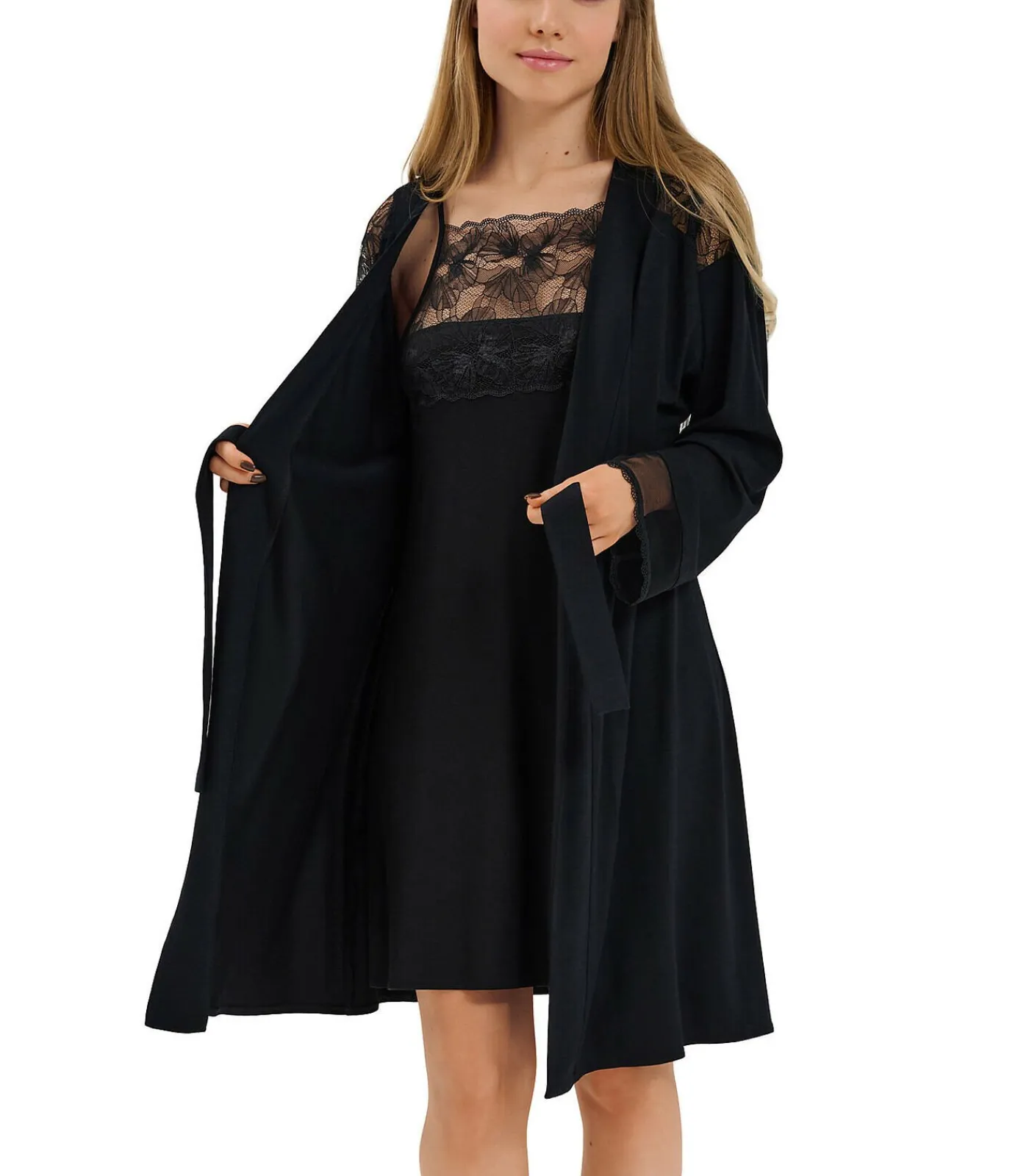 LISCA Negligé met lange mouwen Sympathy black Outlet