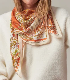 Deeluxe OANA - Felgekleurde sjaal met bloemenprint orange Hot