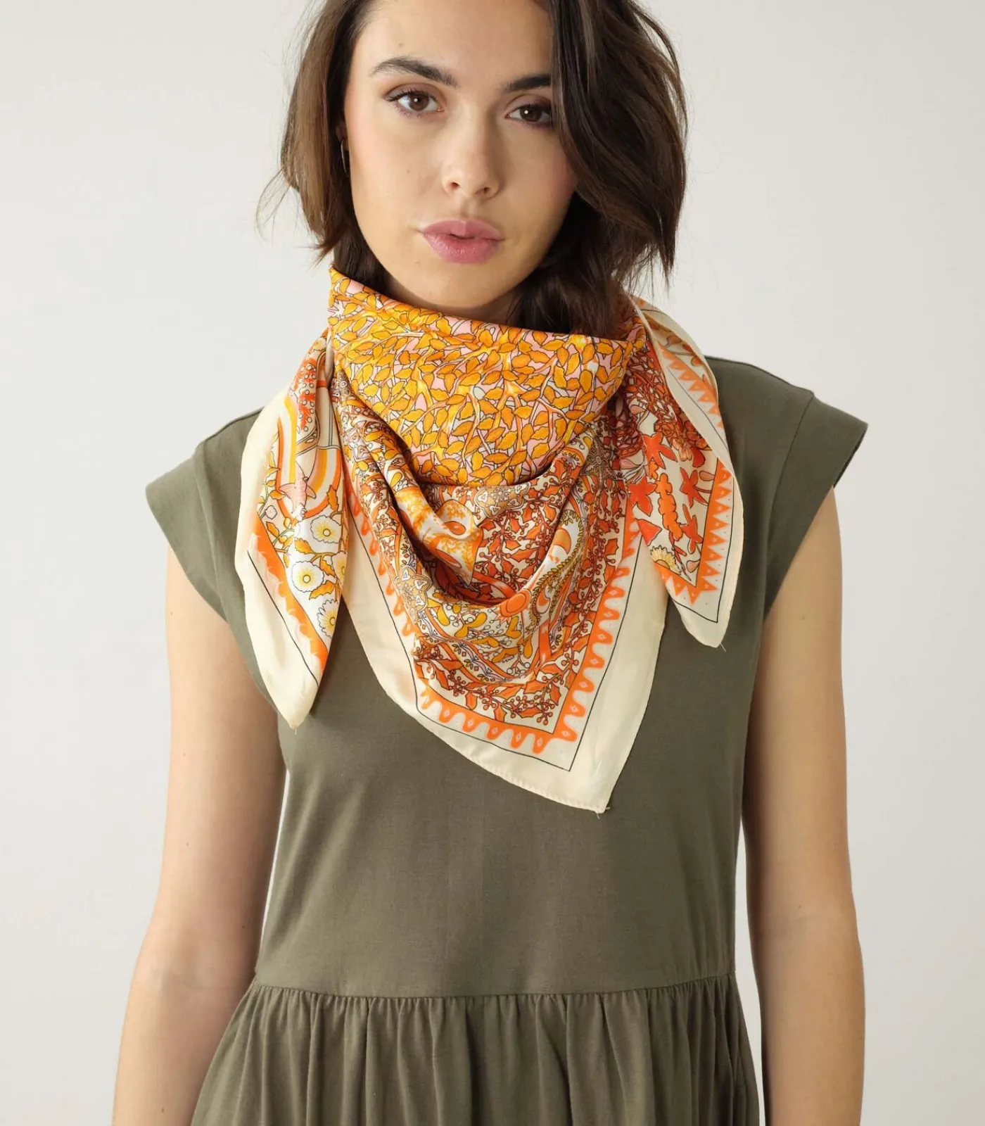 Deeluxe OANA - Gestreepte sjaal orange
