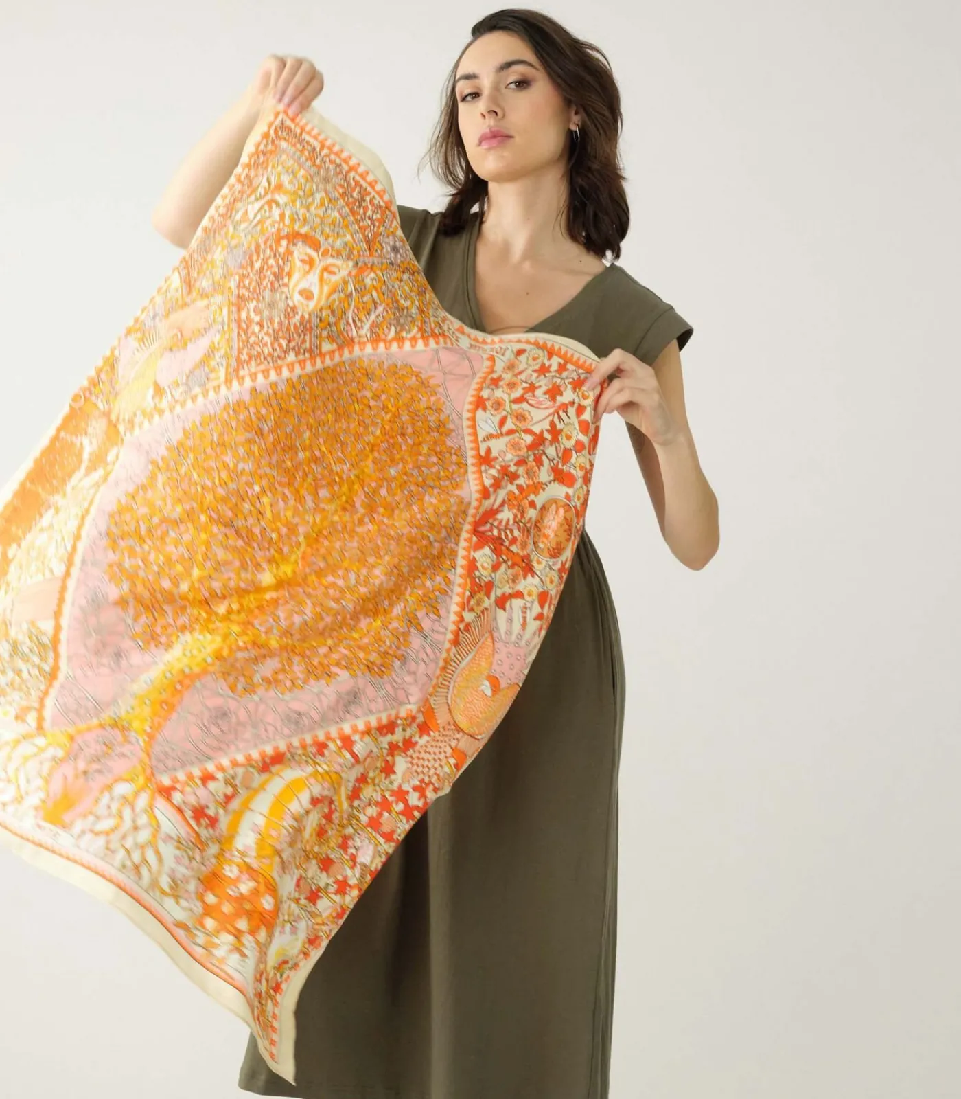 Deeluxe OANA - Gestreepte sjaal orange