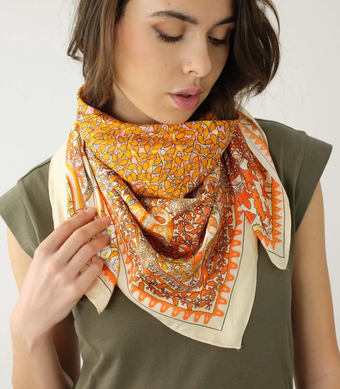 Deeluxe OANA - Gestreepte sjaal orange