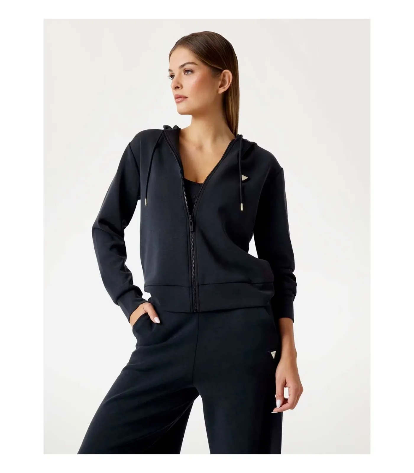 GUESS Olympe Full Zip Hoodie Sweatsh black