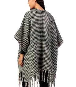 ADMAS Omkeerbare poncho Cuadros gray New