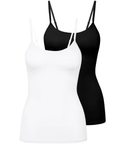 CALIDA Onderhemd Natural Comfort Spaghetti-Top Set van 2 white/black Best