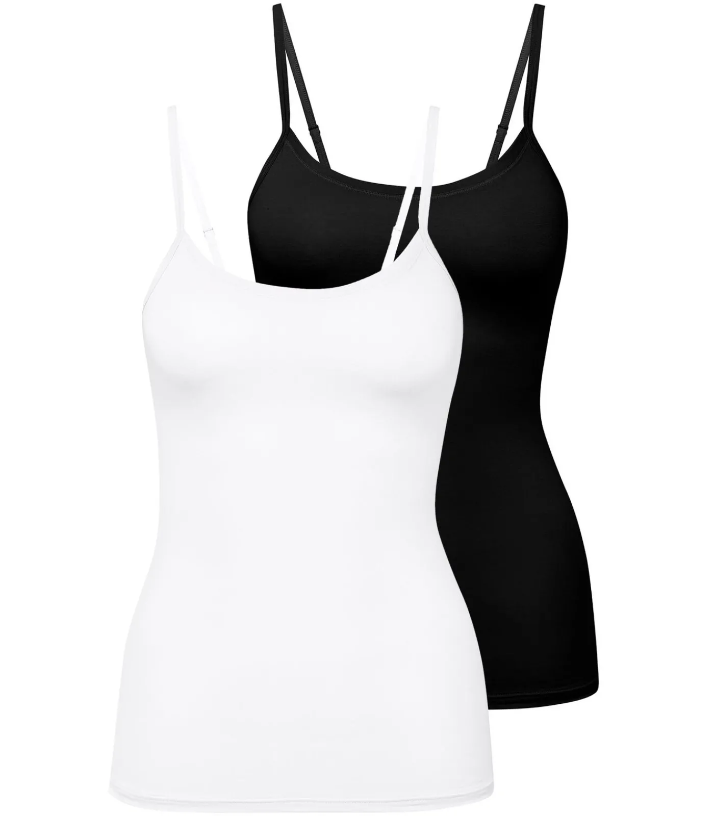 CALIDA Onderhemd Natural Comfort Spaghetti-Top Set van 2 white/black Best