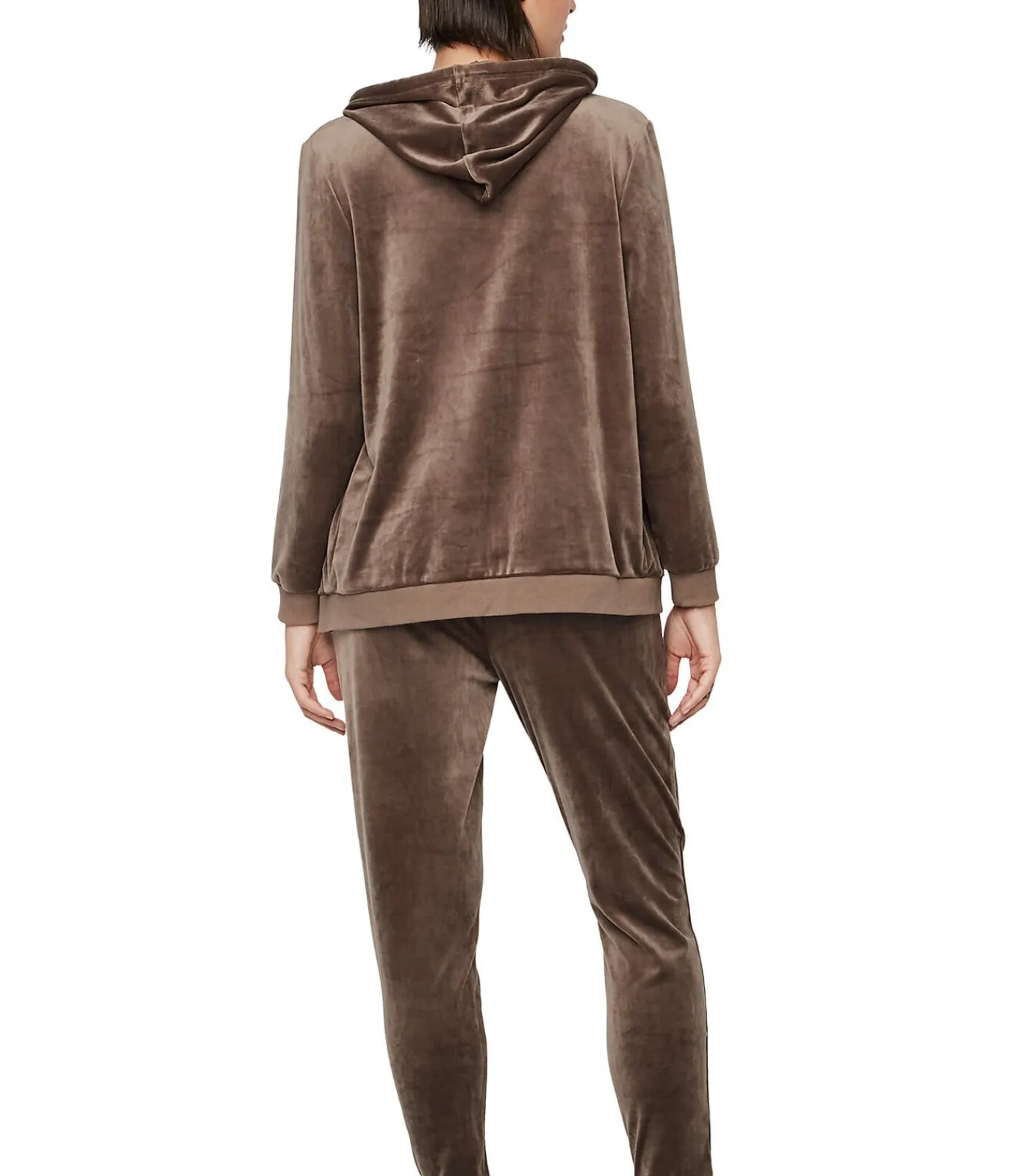 SELMARK Ontspannende pyjamabroek jas met capuchon en brown New