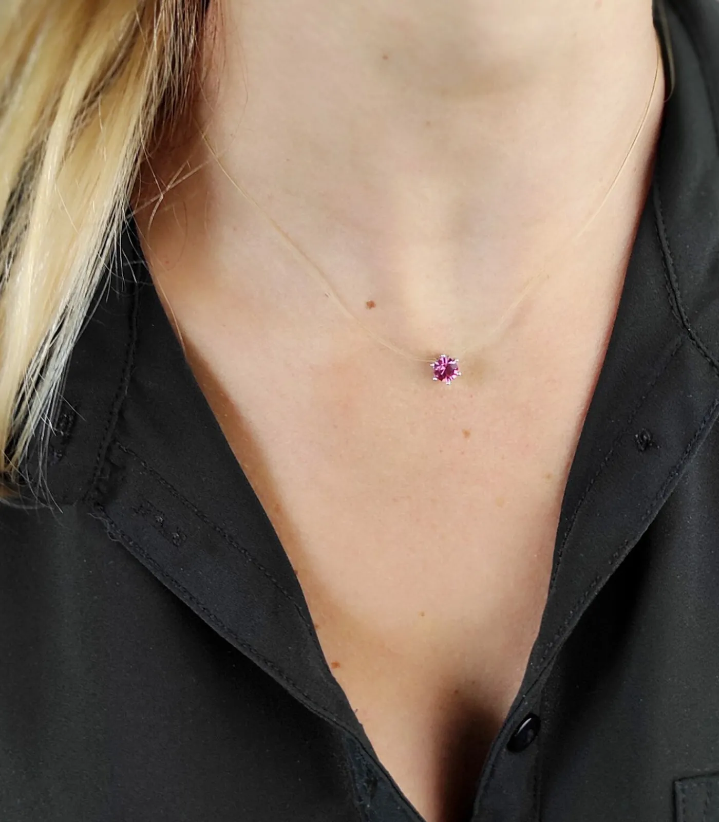 MYC-Paris Onzichtbare hangers - Oostenrijks kristal silver/pink Hot