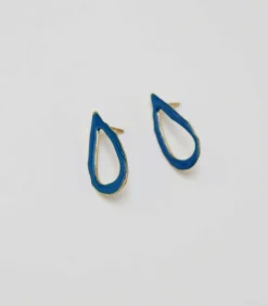 Joidart Oorbellen Miró Jewelry blauwe druppel gold Best