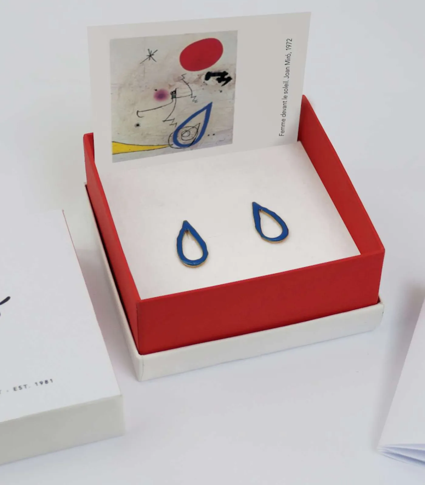 Joidart Oorbellen Miró Jewelry blauwe druppel gold Best